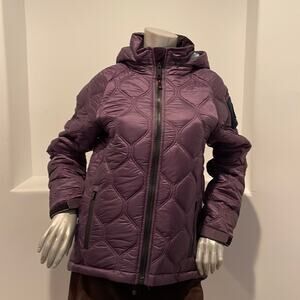 COLDSMOKE Women’s Zip Up Puffer Jacket Purple S